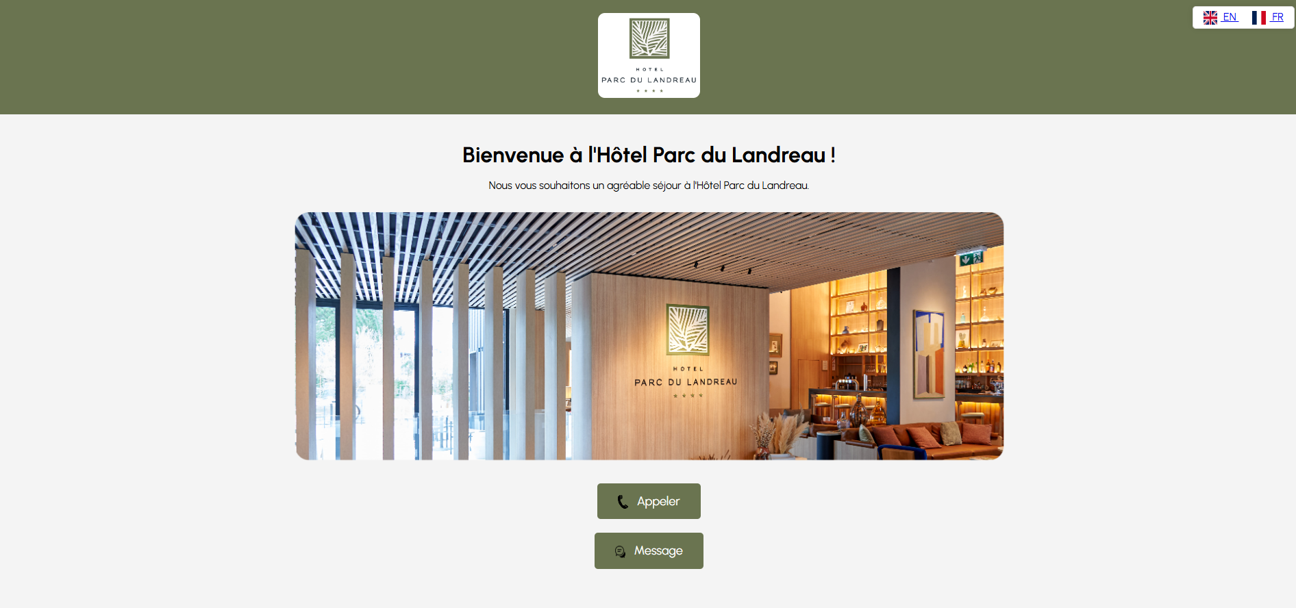 Livret d'accueil Hôtel Parc du Landreau